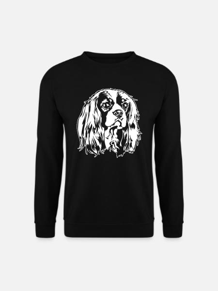CAVALIER KING CHARLES SPANIEL Hundeportrait Hunde - Unisex Pullover - Schwarz
