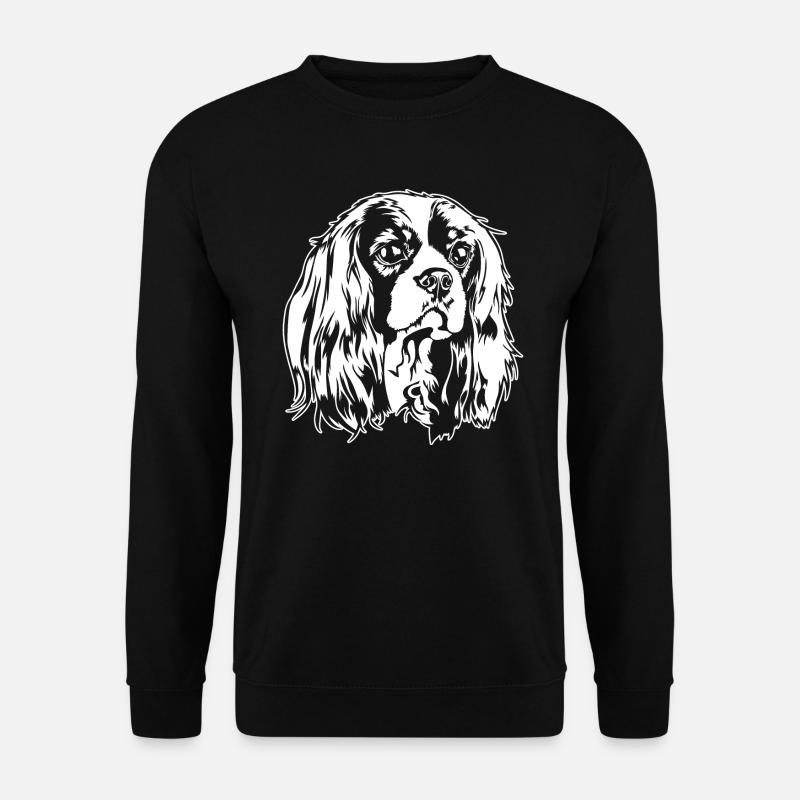 CAVALIER KING CHARLES SPANIEL Hundeportrait Hunde - Unisex Pullover - Schwarz