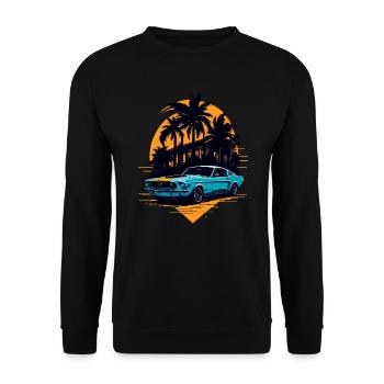 Klassischer Sportwagen - Unisex Pullover - Schwarz - Vorne - Alina (178cm) & Michal (187cm)