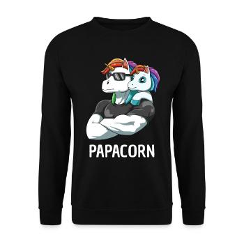 Papacorn Père fille licornes - Sweat-shirt Unisexe - noir - Devant - Alina (178cm) & Michal (187cm)