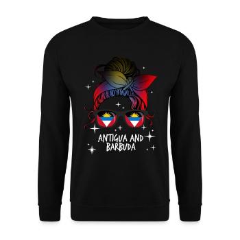Antigua und Barbuda - Unisex Pullover - Schwarz - Vorne - Alina (178cm) & Michal (187cm)