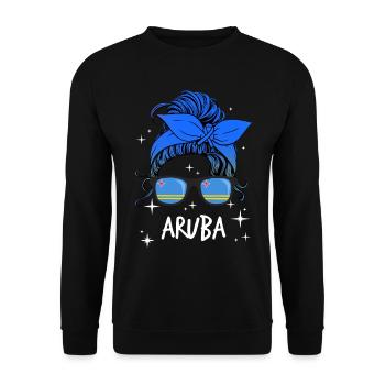 Aruba - Unisex Sweatshirt - black - Front - Alina (178cm) & Michal (187cm)