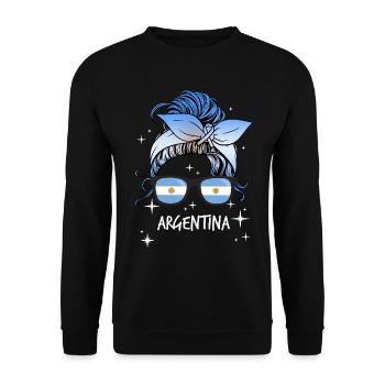 Argentinien - Unisex Pullover - Schwarz - Vorne - Alina (178cm) & Michal (187cm)