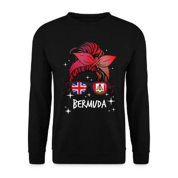 Bermuda - Unisex Sweatshirt - black - Front - Alina (178cm) & Michal (187cm)