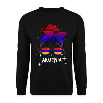 Armenien - Unisex Pullover - Schwarz - Vorne - Alina (178cm) & Michal (187cm)