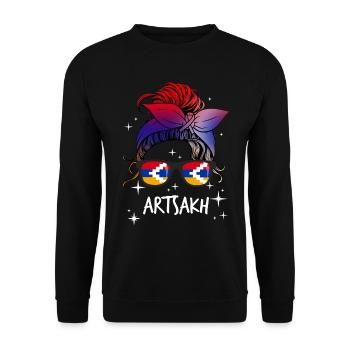 Artsakh - Sweat-shirt Unisexe - noir - Devant - Alina (178cm) & Michal (187cm)