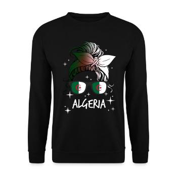 Algeria - Unisex Sweatshirt - black - Front - Alina (178cm) & Michal (187cm)