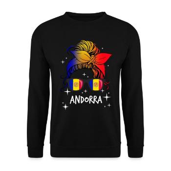 Andorra - Unisex Pullover - Schwarz - Vorne - Alina (178cm) & Michal (187cm)