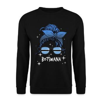 Botswana - Unisex Pullover - Schwarz - Vorne - Alina (178cm) & Michal (187cm)