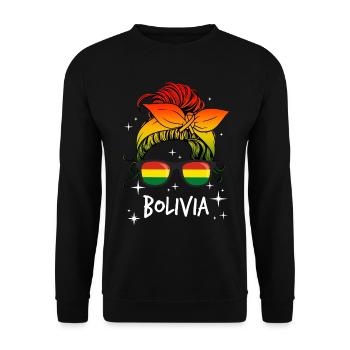 Bolivia - Unisex Sweatshirt - black - Front - Alina (178cm) & Michal (187cm)