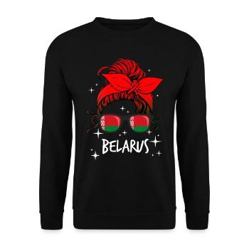 Belarus - Unisex Sweatshirt - black - Front - Alina (178cm) & Michal (187cm)