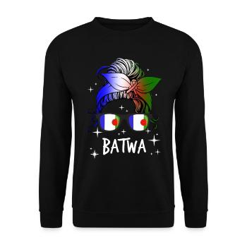 Batwa - Sweat-shirt Unisexe - noir - Devant - Alina (178cm) & Michal (187cm)