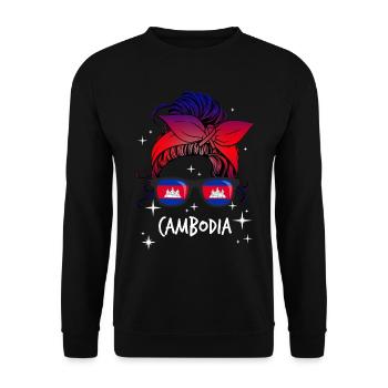 Cambodia - Unisex Sweatshirt - black - Front - Alina (178cm) & Michal (187cm)