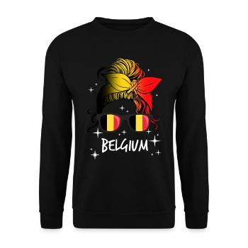 Belgium - Unisex Sweatshirt - black - Front - Alina (178cm) & Michal (187cm)