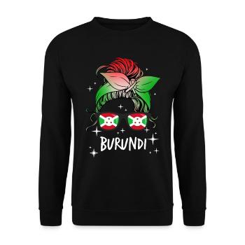 Burundi - Sweat-shirt Unisexe - noir - Devant - Alina (178cm) & Michal (187cm)