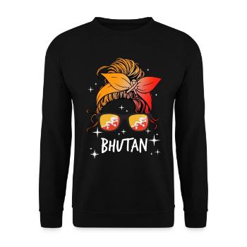 Bhutan - Unisex Sweatshirt - black - Front - Alina (178cm) & Michal (187cm)