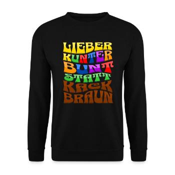 Better motley than poop brown - Unisex Sweatshirt - black - Front - Alina (178cm) & Michal (187cm)