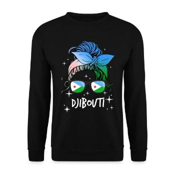Dschibuti - Unisex Pullover - Schwarz - Vorne - Alina (178cm) & Michal (187cm)
