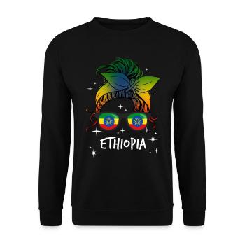 Éthiopie - Sweat-shirt Unisexe - noir - Devant - Alina (178cm) & Michal (187cm)