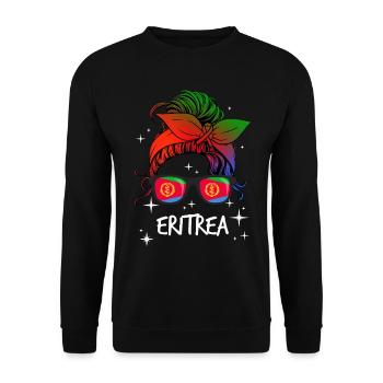 Eritrea - Unisex Pullover - Schwarz - Vorne - Alina (178cm) & Michal (187cm)