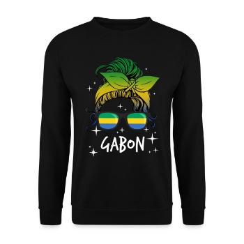 Gabon - Unisex Sweatshirt - black - Front - Alina (178cm) & Michal (187cm)