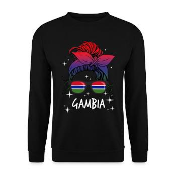 Gambia - Unisex Sweatshirt - black - Front - Alina (178cm) & Michal (187cm)