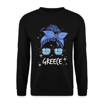 Grèce - Sweat-shirt Unisexe - noir - Devant - Alina (178cm) & Michal (187cm)