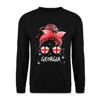 Georgien - Unisex Pullover - Schwarz - Vorne - Alina (178cm) & Michal (187cm)