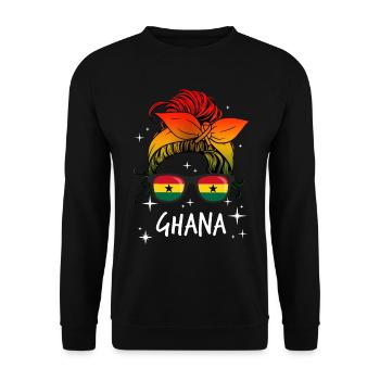 Ghana - Sweat-shirt Unisexe - noir - Devant - Alina (178cm) & Michal (187cm)