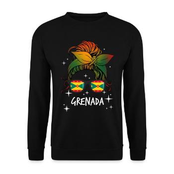 Grenada - Unisex Sweatshirt - black - Front - Alina (178cm) & Michal (187cm)