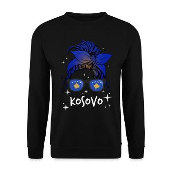 Kosovo - Unisex Sweatshirt - black - Front - Alina (178cm) & Michal (187cm)