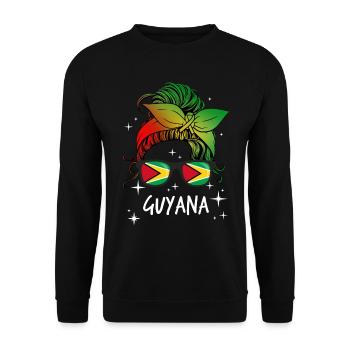 Guyana - Sweat-shirt Unisexe - noir - Devant - Alina (178cm) & Michal (187cm)