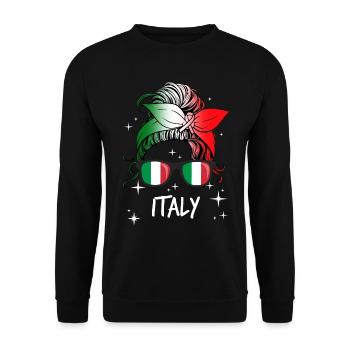 Italie - Sweat-shirt Unisexe - noir - Devant - Alina (178cm) & Michal (187cm)