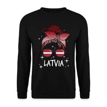 Latvia - Unisex Sweatshirt - black - Front - Alina (178cm) & Michal (187cm)