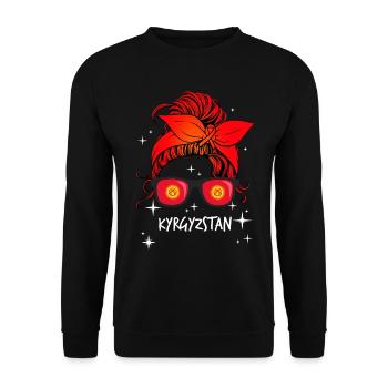 Kyrgyzstan - Unisex Sweatshirt - black - Front - Alina (178cm) & Michal (187cm)