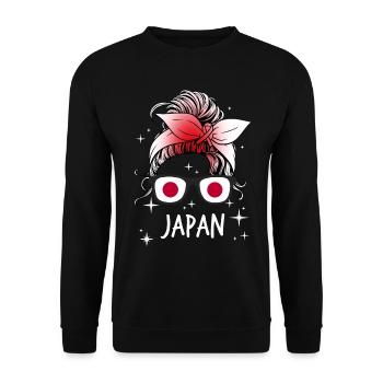 Japan - Unisex Pullover - Schwarz - Vorne - Alina (178cm) & Michal (187cm)