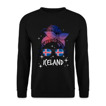 Islande - Sweat-shirt Unisexe - noir - Devant - Alina (178cm) & Michal (187cm)