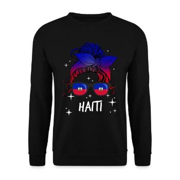 Haiti - Unisex Sweatshirt - black - Front - Alina (178cm) & Michal (187cm)