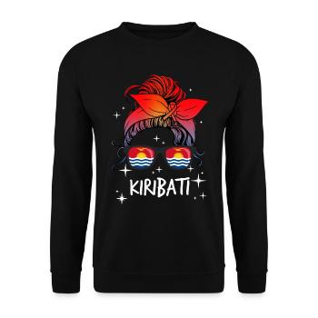 Kiribati - Unisex Sweatshirt - black - Front - Alina (178cm) & Michal (187cm)
