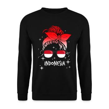 Indonesia - Unisex Sweatshirt - black - Front - Alina (178cm) & Michal (187cm)