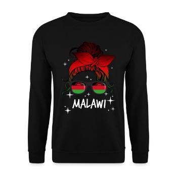 Malawi - Unisex Sweatshirt - black - Front - Alina (178cm) & Michal (187cm)
