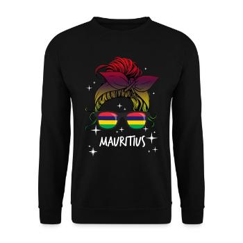 Mauritius - Unisex Sweatshirt - black - Front - Alina (178cm) & Michal (187cm)