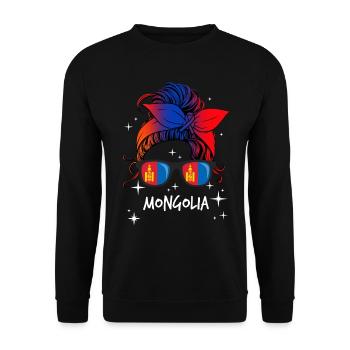 Mongolia - Unisex Sweatshirt - black - Front - Alina (178cm) & Michal (187cm)