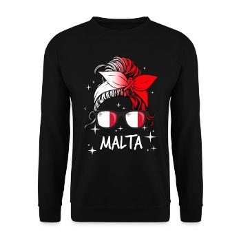 Malta - Unisex Sweatshirt - black - Front - Alina (178cm) & Michal (187cm)