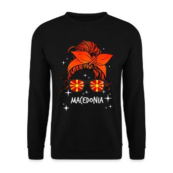 Macédoine - Sweat-shirt Unisexe - noir - Devant - Alina (178cm) & Michal (187cm)