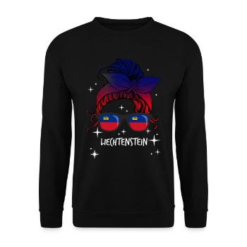 Liechtenstein - Unisex Pullover - Schwarz - Vorne - Alina (178cm) & Michal (187cm)