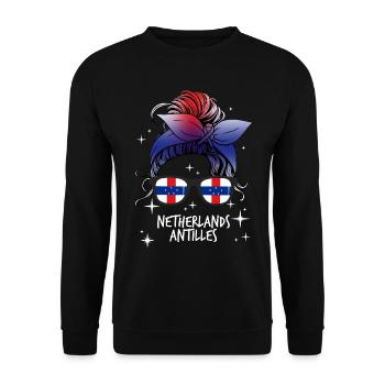 Netherlands Antilles - Unisex Sweatshirt - black - Front - Alina (178cm) & Michal (187cm)