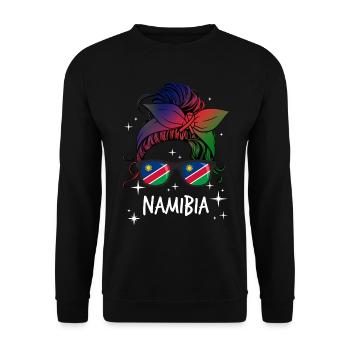 Namibia - Unisex Sweatshirt - black - Front - Alina (178cm) & Michal (187cm)