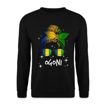 Ogoni - Unisex Pullover - Schwarz - Vorne - Alina (178cm) & Michal (187cm)