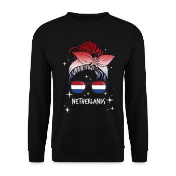 Netherlands - Unisex Sweatshirt - black - Front - Alina (178cm) & Michal (187cm)